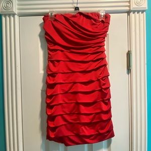 Form fitting red dress